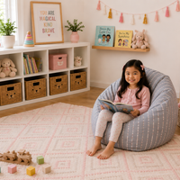 Pebbles Lane Grey & Pink Bean Bag