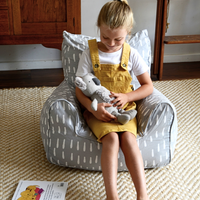 Raindrops Bean Chair Cover - Grey
