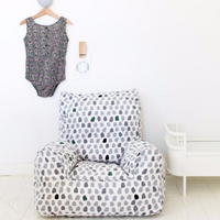 Splotches Bean Chair Cover - Green & Grey