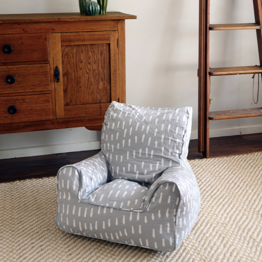 Raindrops Bean Chair Cover - Grey