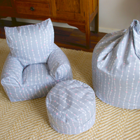 Pebbles Lane Grey & Pink Bean Chair Cover