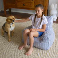 Pebbles Lane Grey & Pink Bean Chair Cover