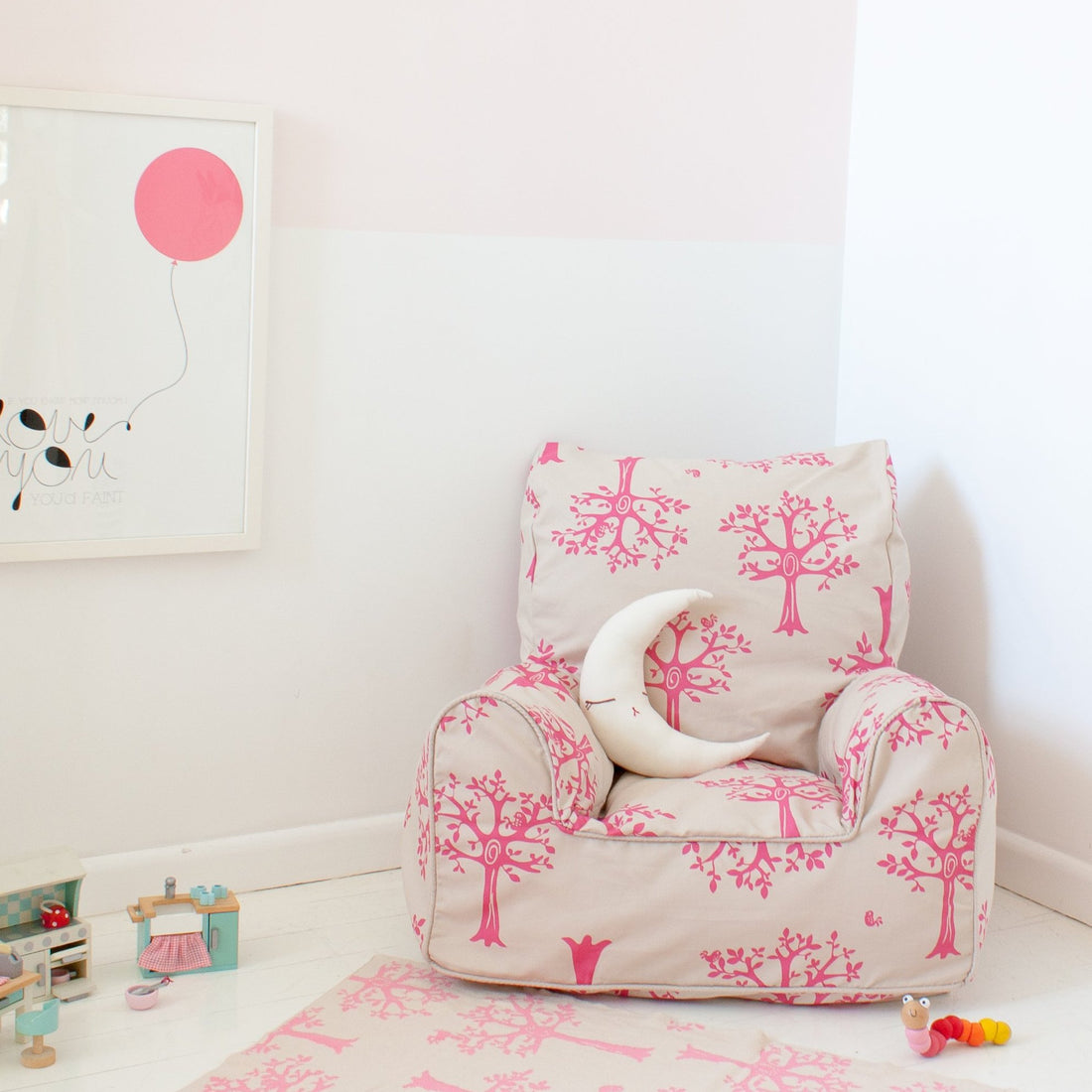 Orchard Pink Bean Chair Cover