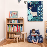 Raindrops Bean Chair Cover - Indigo Blue