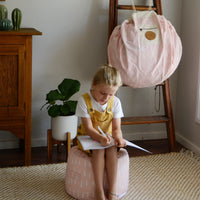 Raindrops Ottoman Cover - Pink