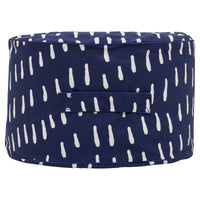 Raindrops Ottoman Cover - Indigo Blue