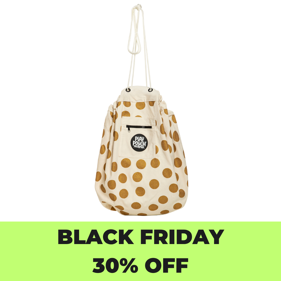 Glitter Gold Dots Printed Play Pouch