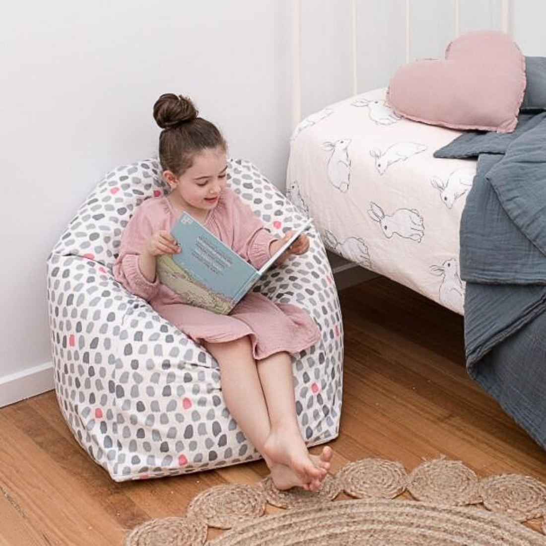 Splotches Bean Bag Cover - Pink & Grey