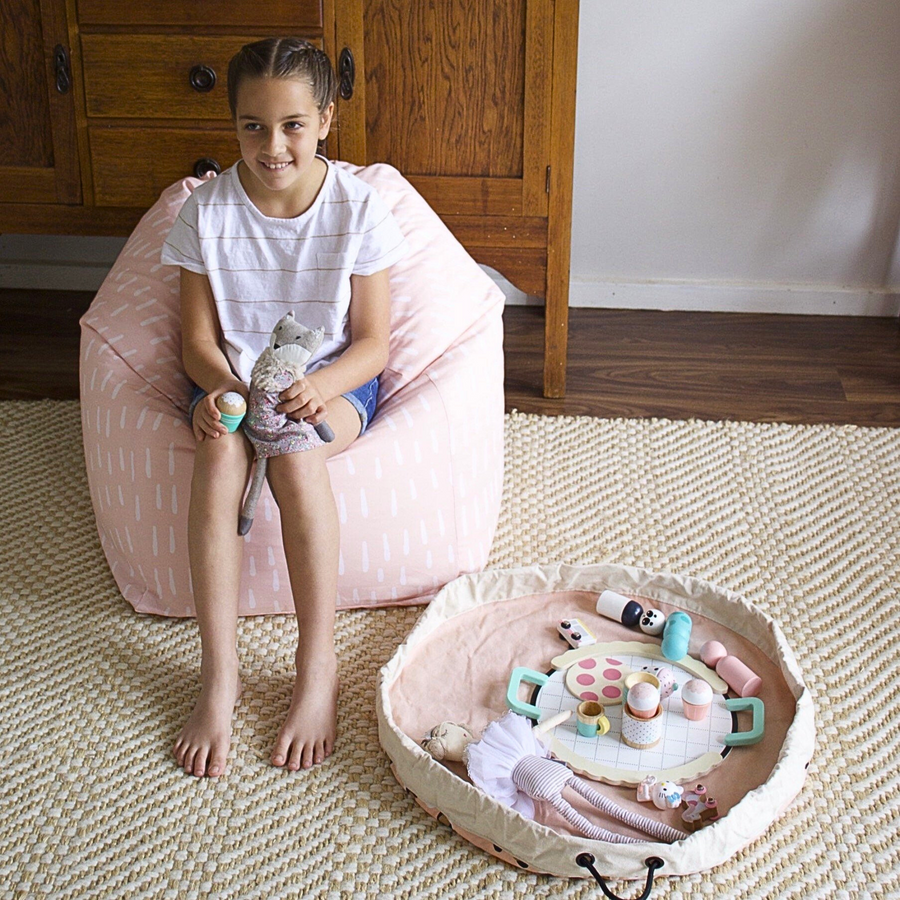 Raindrops Bean Bag Cover - Pink