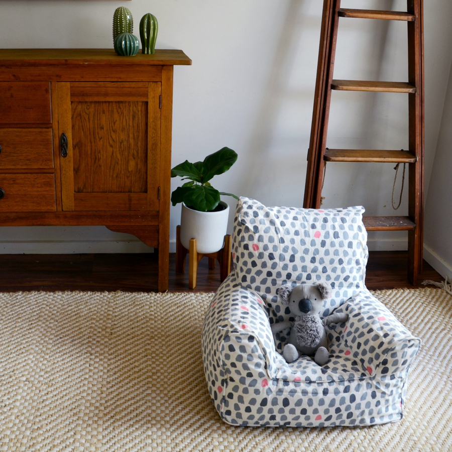 Splotches Bean Chair Cover - Pink & Grey