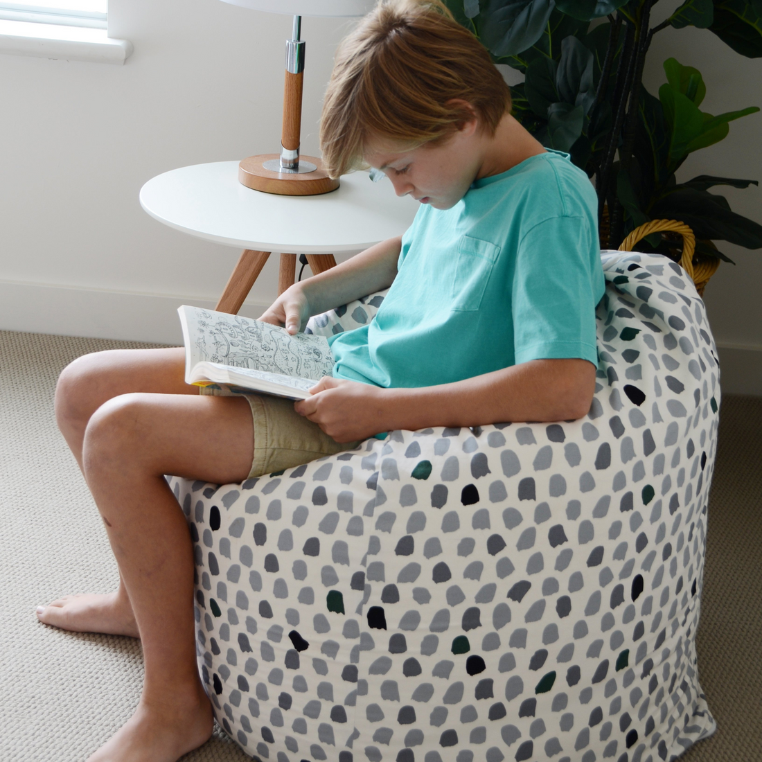 Splotches Bean Bag Cover - Green & Grey