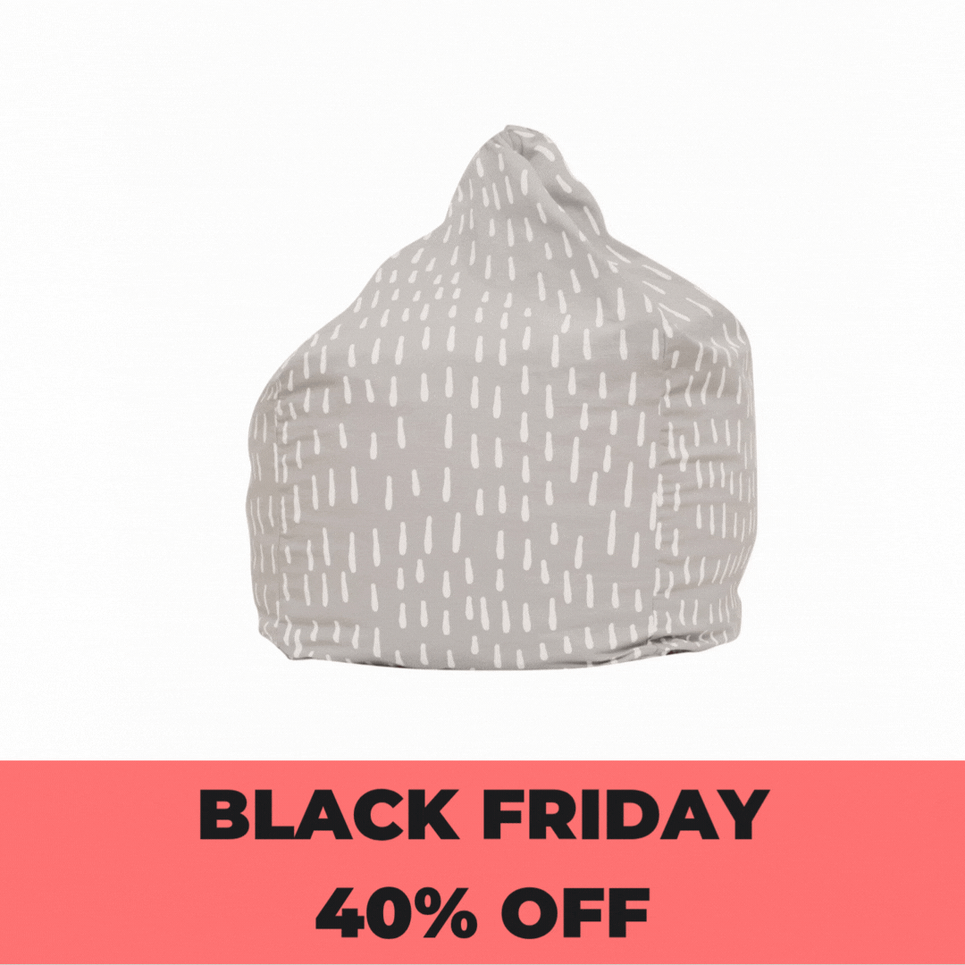 Raindrops Bean Bag Cover - Grey