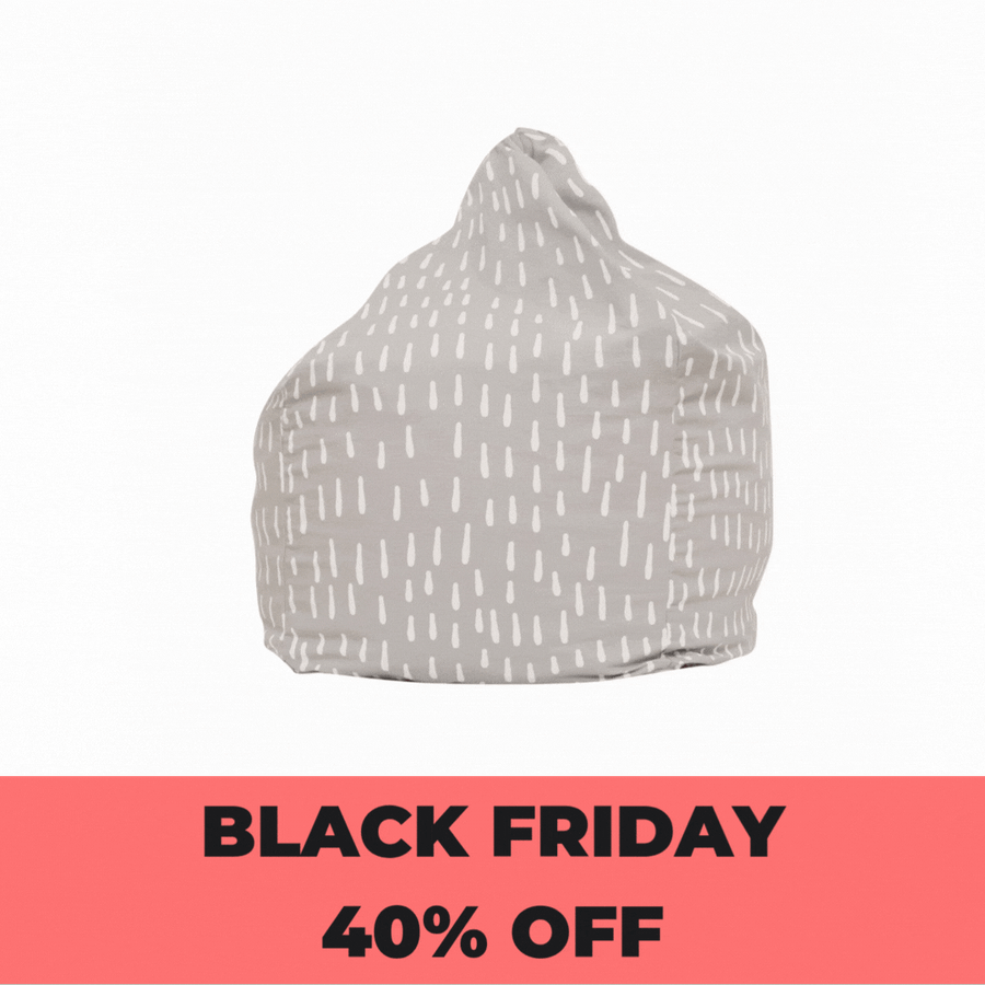 Raindrops Bean Bag Cover - Grey