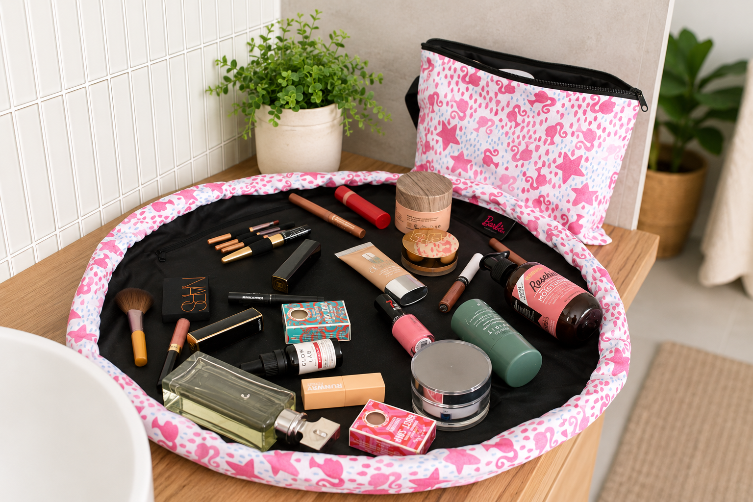Glam Pouch + Clutch - Barbie Shine