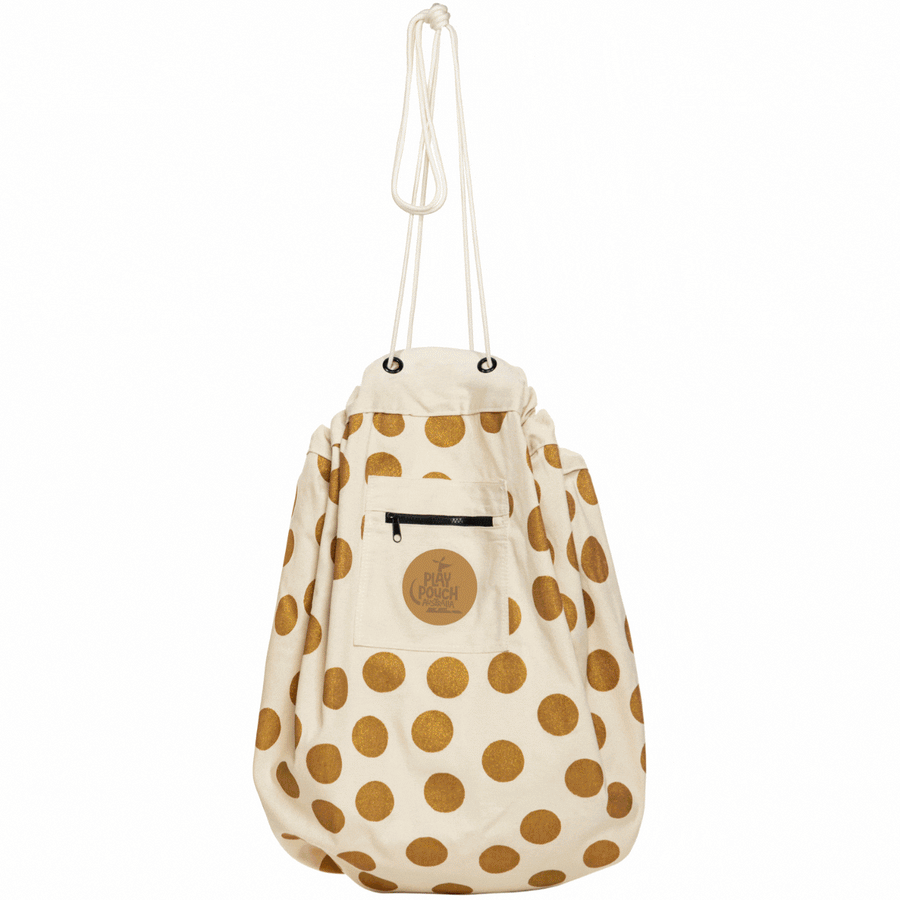 Glitter Gold Dots Printed Play Pouch - PRE ORDER