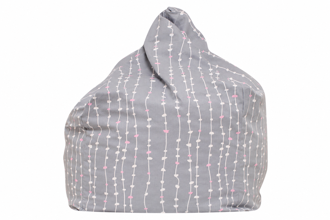 Pebbles Lane Grey & Pink Bean Bag
