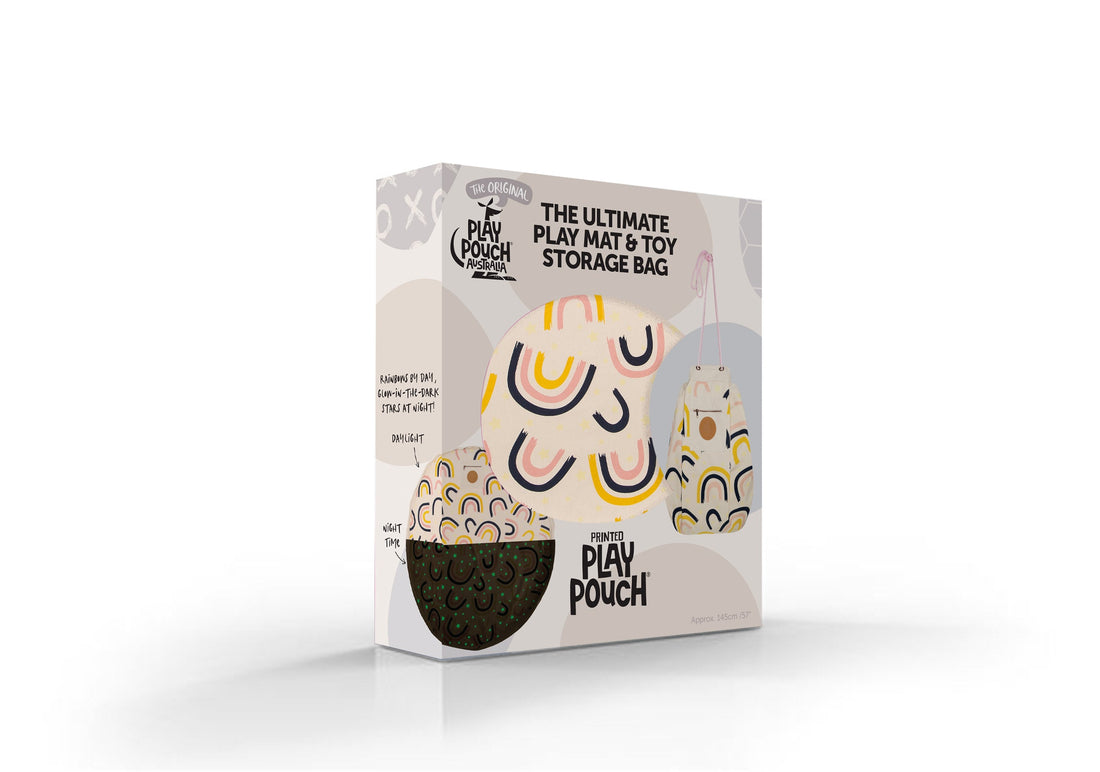 "Glow in the dark" Rainbows & Stars Play Pouch