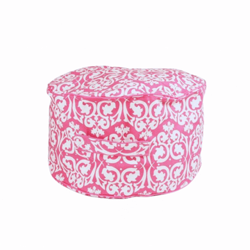 Damask Bean Ottoman Cover - Pink