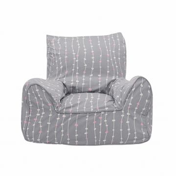 Pebbles Lane Grey & Pink Bean Chair Cover