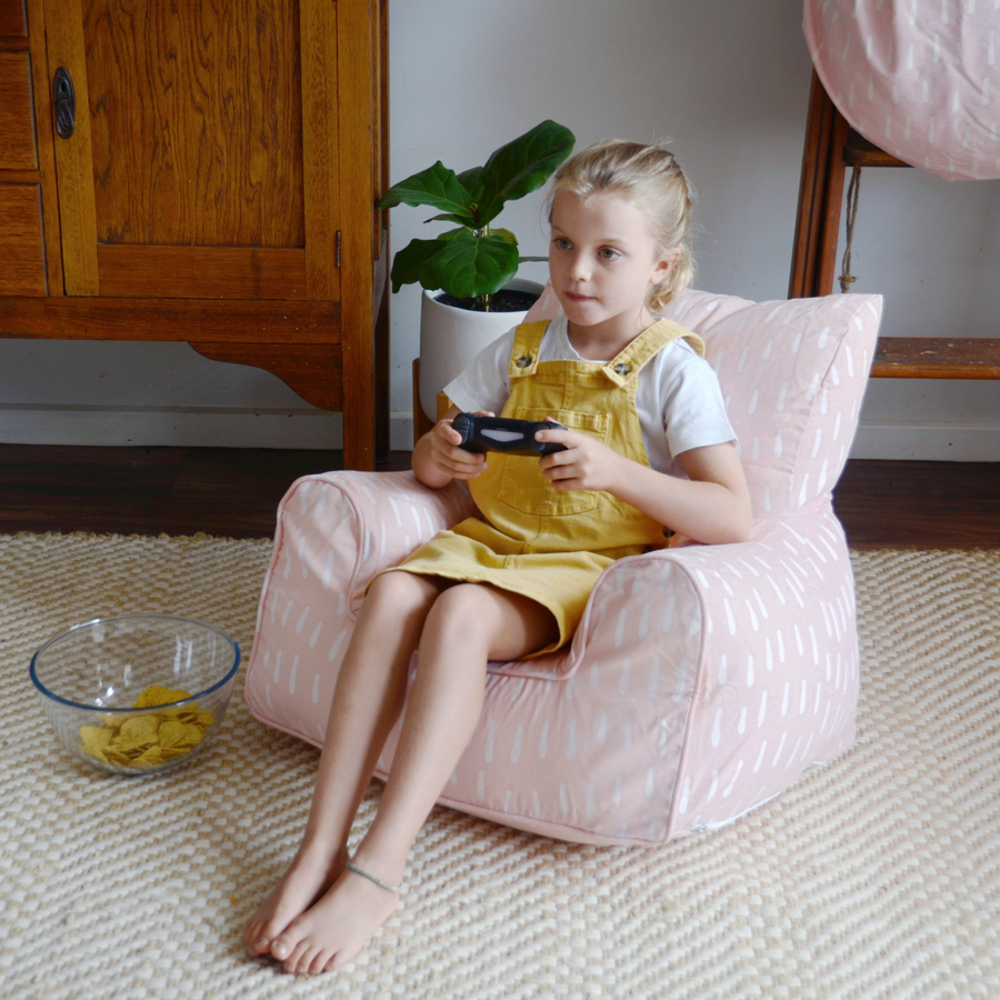 Raindrops Bean Chair Cover - Pink