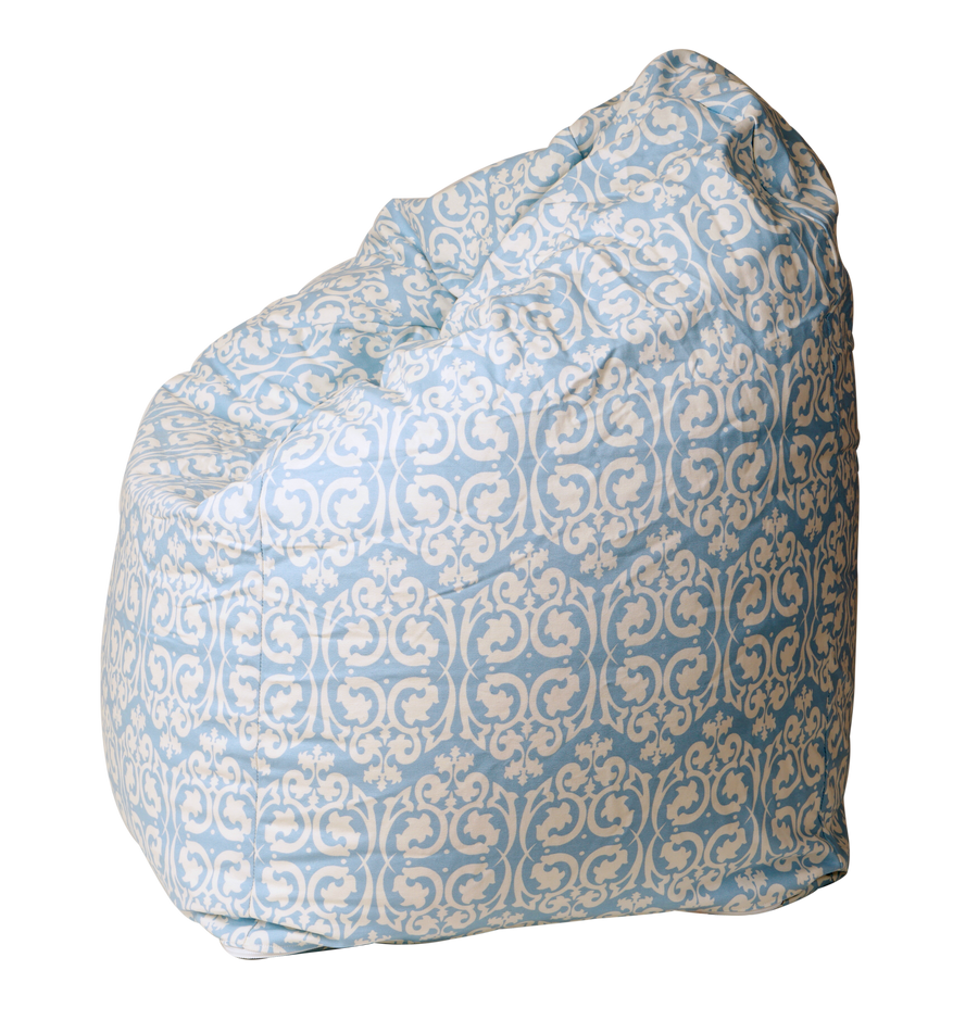 Damask Bean Bag Cover - Blue
