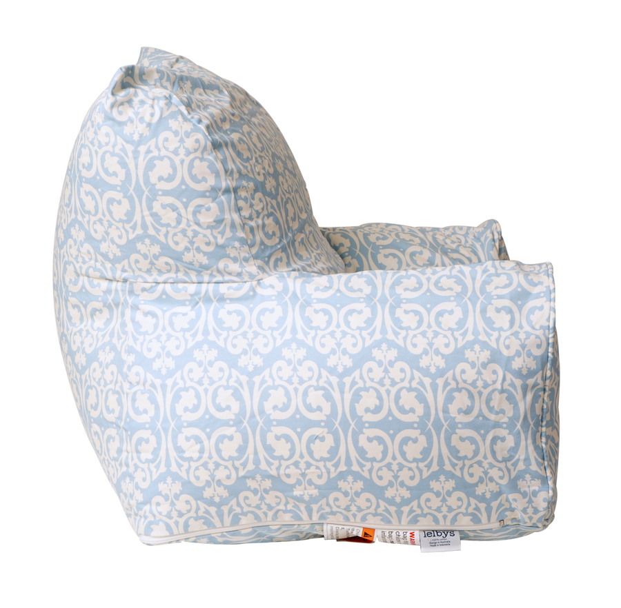 Damask Bean Chair Cover - Blue