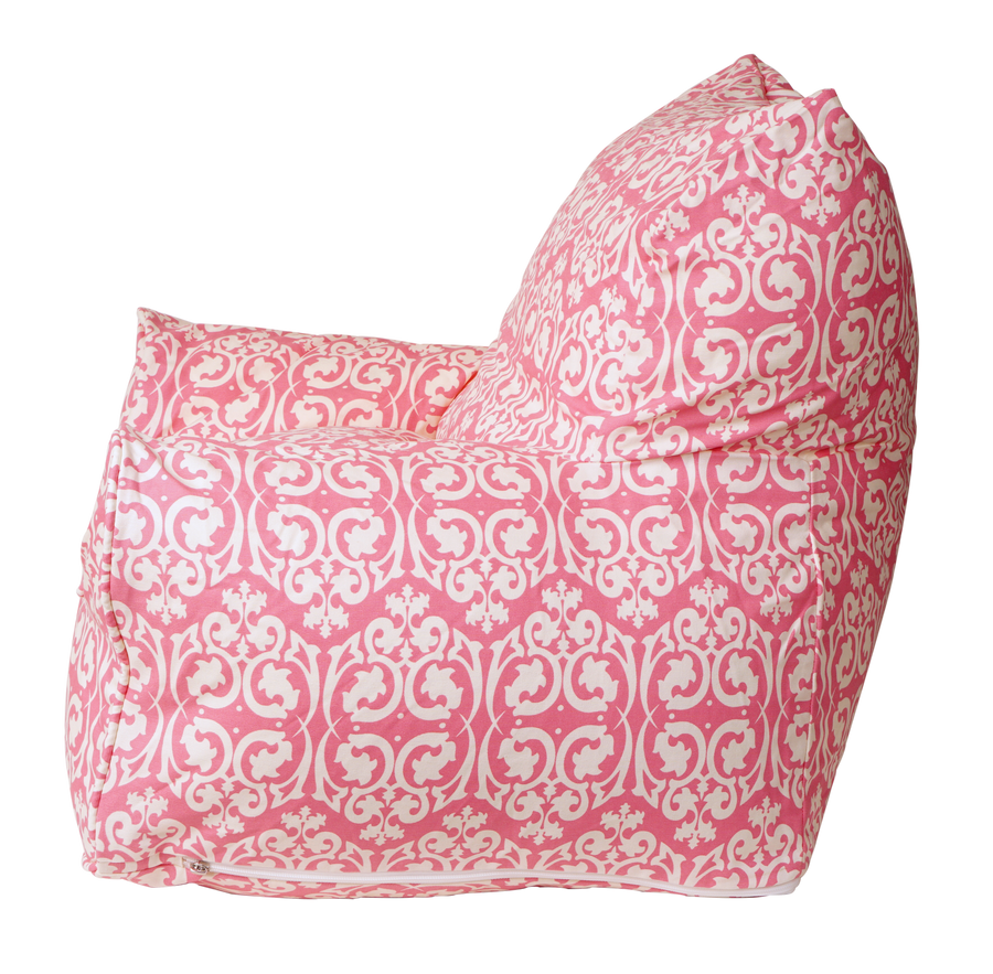 Damask Bean Chair Cover - Pink