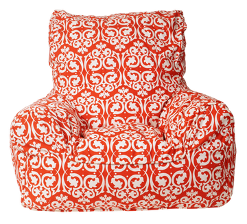 Damask Bean Chair Cover - Red