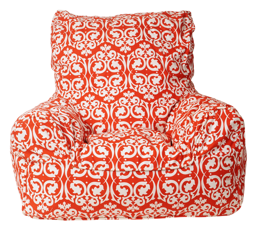 Damask Bean Chair Cover - Red