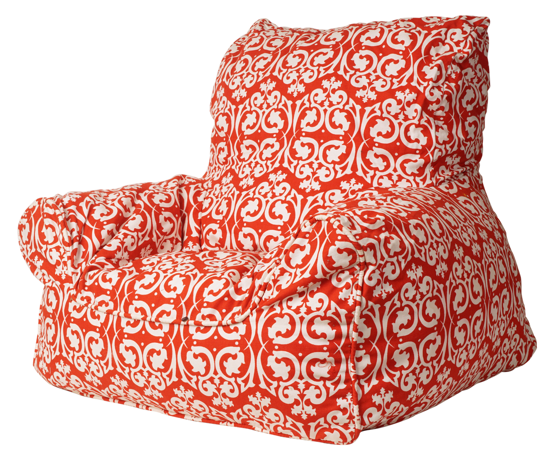 Damask Bean Chair Cover - Red