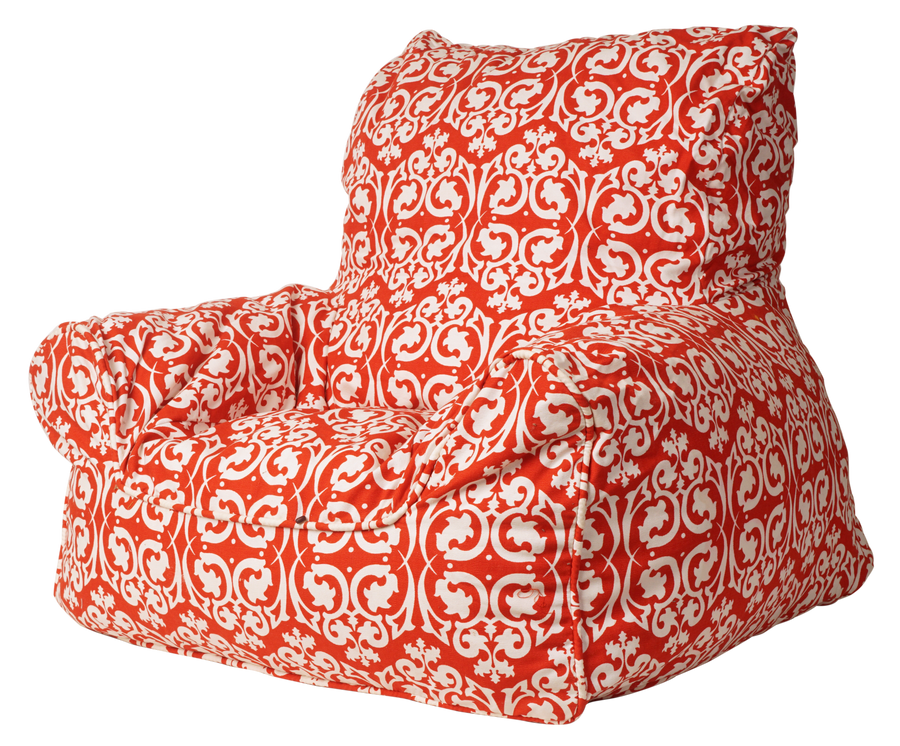 Damask Bean Chair Cover - Red