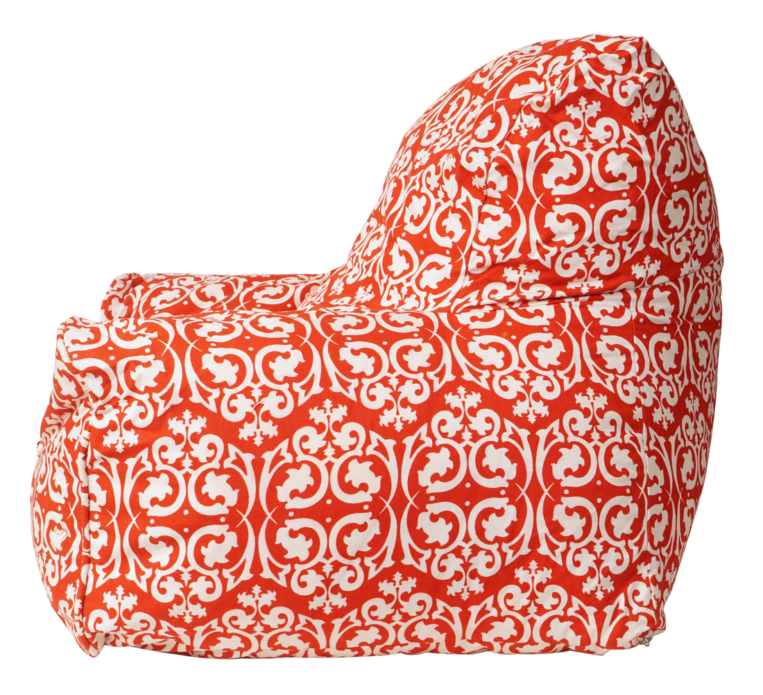 Damask Bean Chair Cover - Red