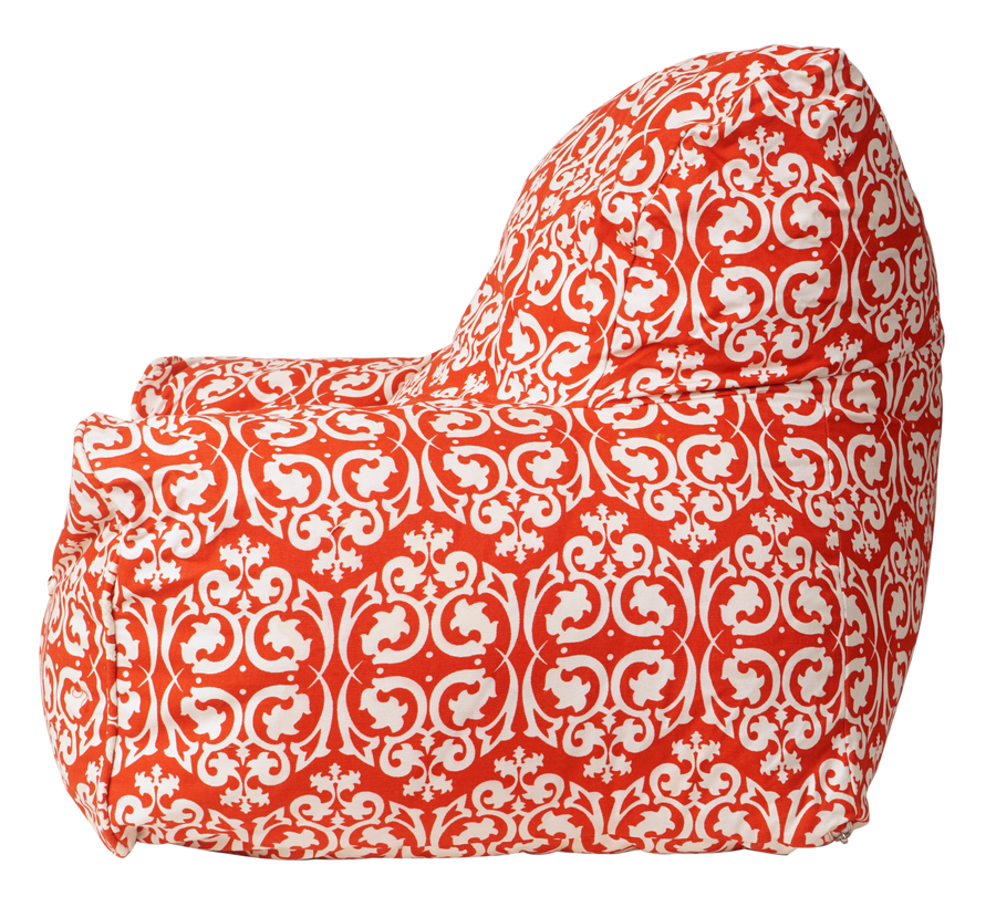 Damask Bean Chair Cover - Red