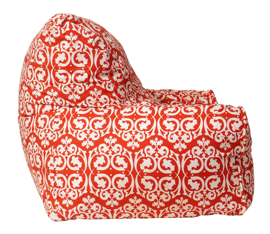 Damask Bean Chair Cover - Red