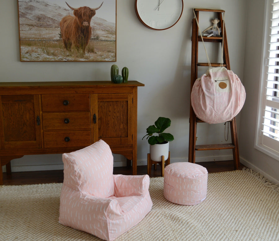 Raindrops Bean Chair Cover - Pink