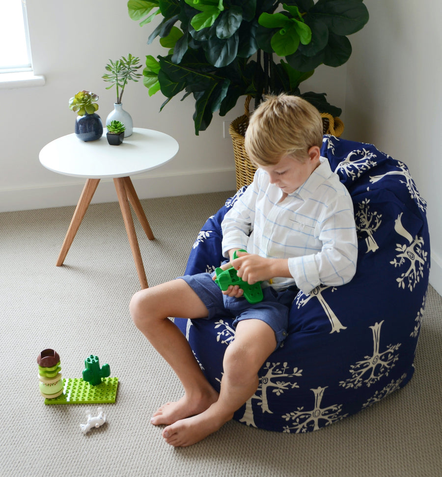 Orchard Navy Bean Bag Cover