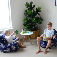 Orchard Navy Bean Chair Cover