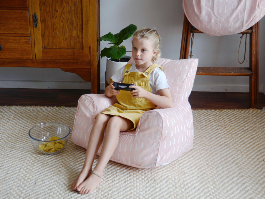 Raindrops Bean Chair Cover - Pink
