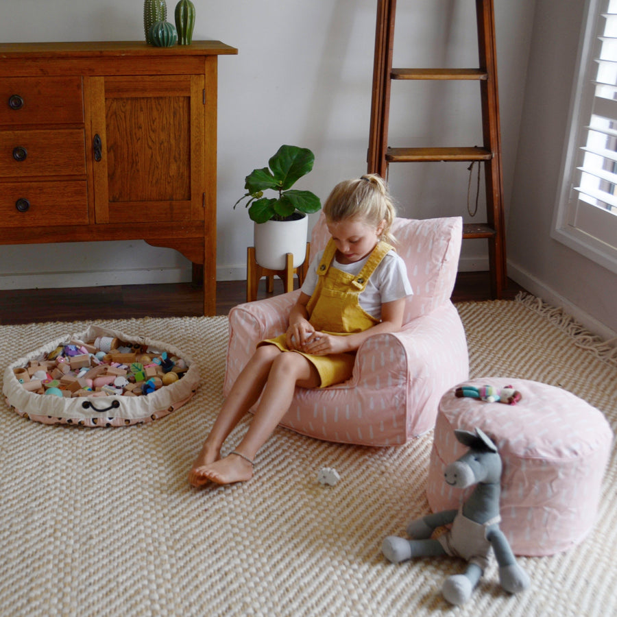 Raindrops Bean Chair Cover - Pink