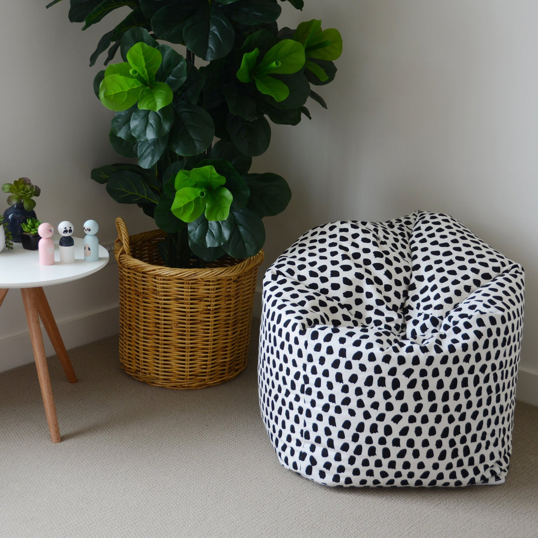 Splotches Bean Bag Cover - Black & White