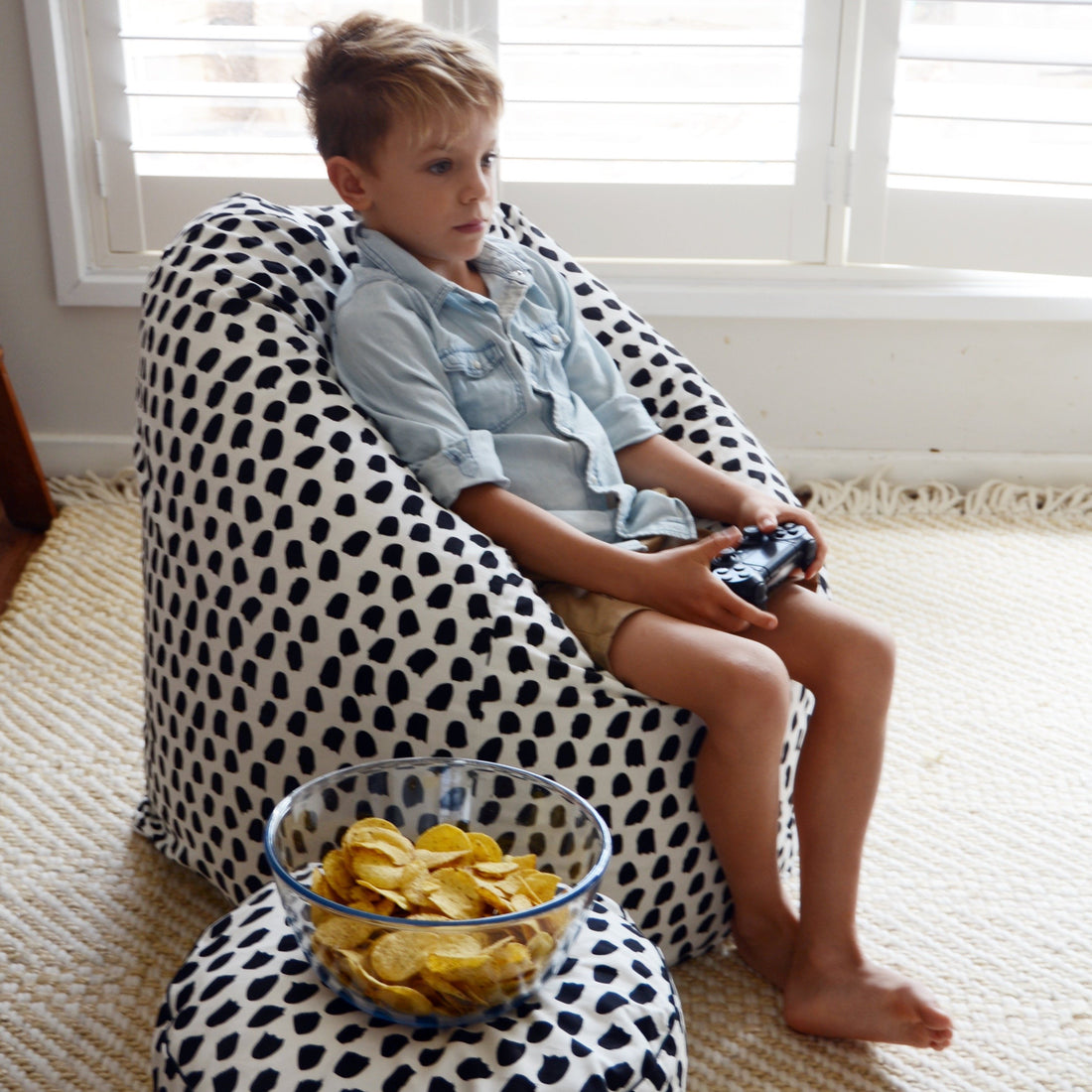 Splotches Bean Bag Cover - Black & White