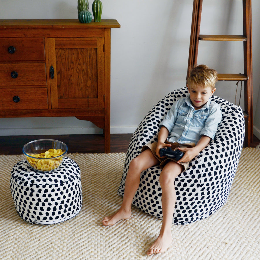 Splotches Bean Bag Cover - Black & White