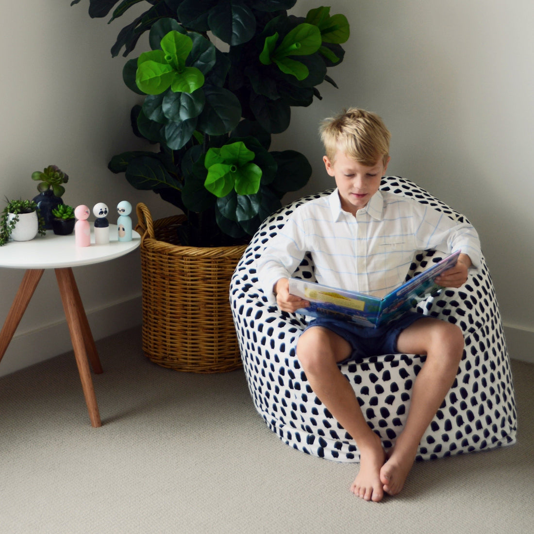 Splotches Bean Bag Cover - Black & White