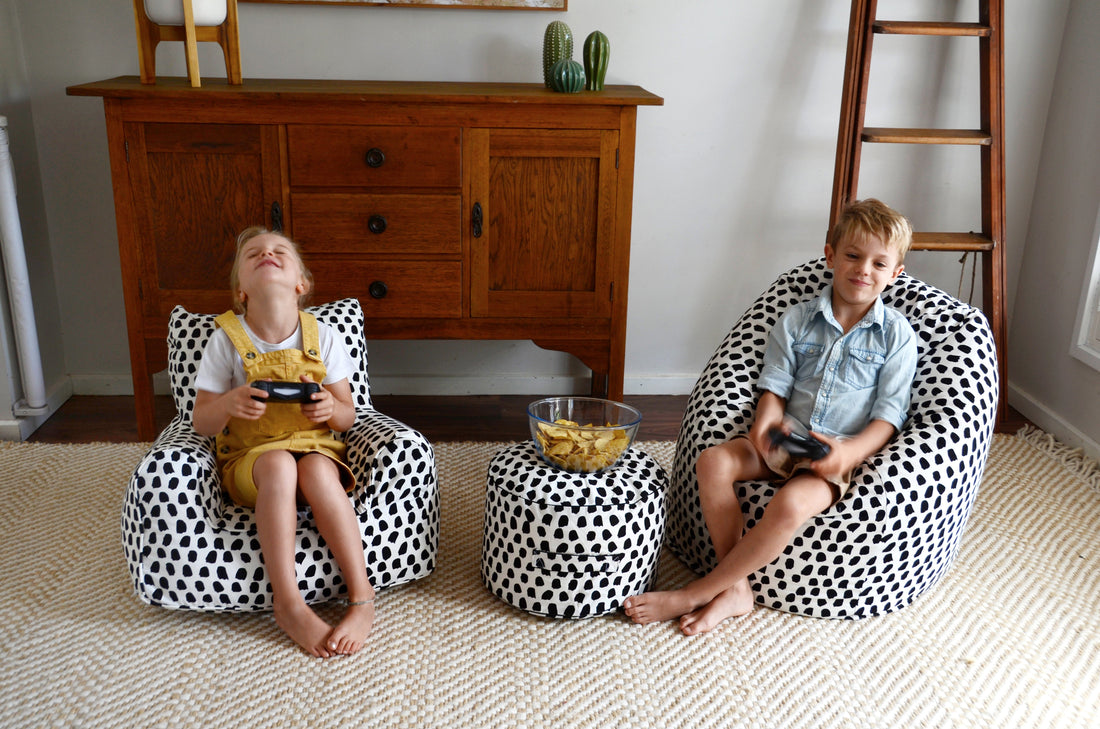 Splotches Bean Bag Cover - Black & White