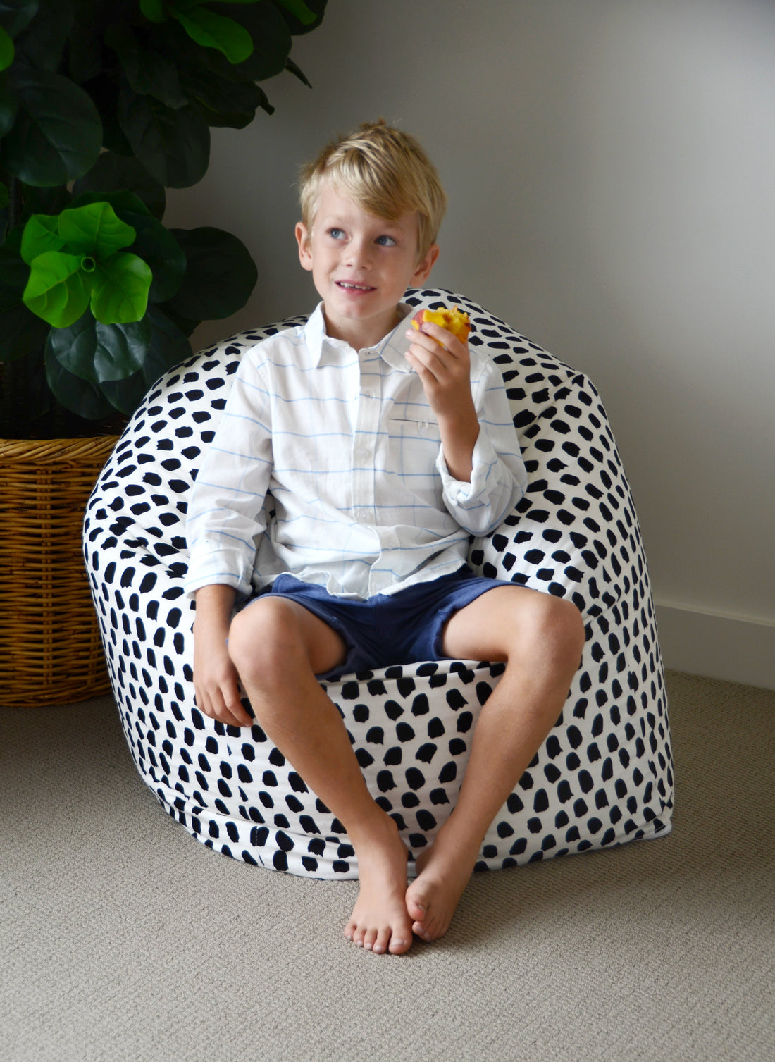Splotches Bean Bag Cover - Black & White