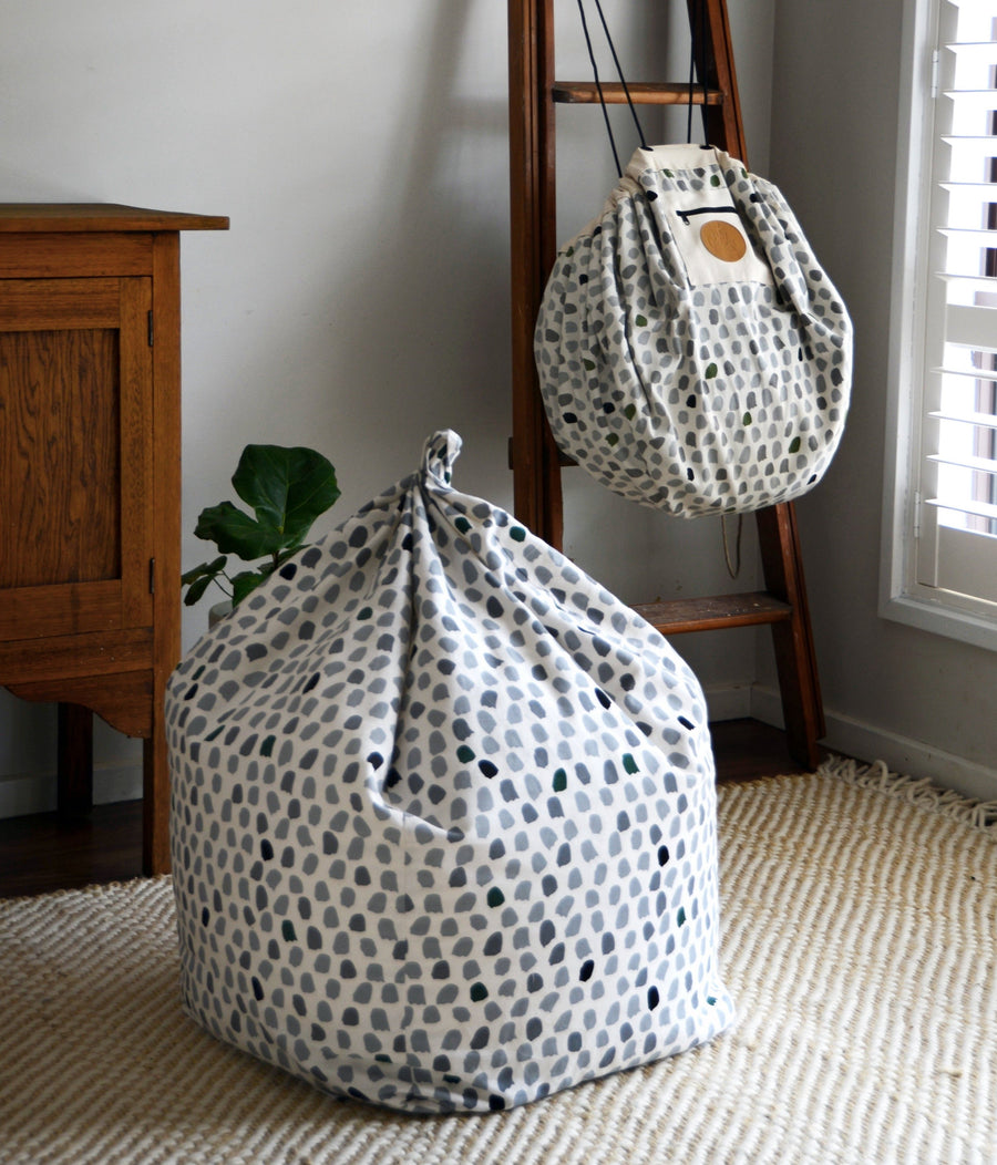 Splotches Bean Bag Cover - Green & Grey