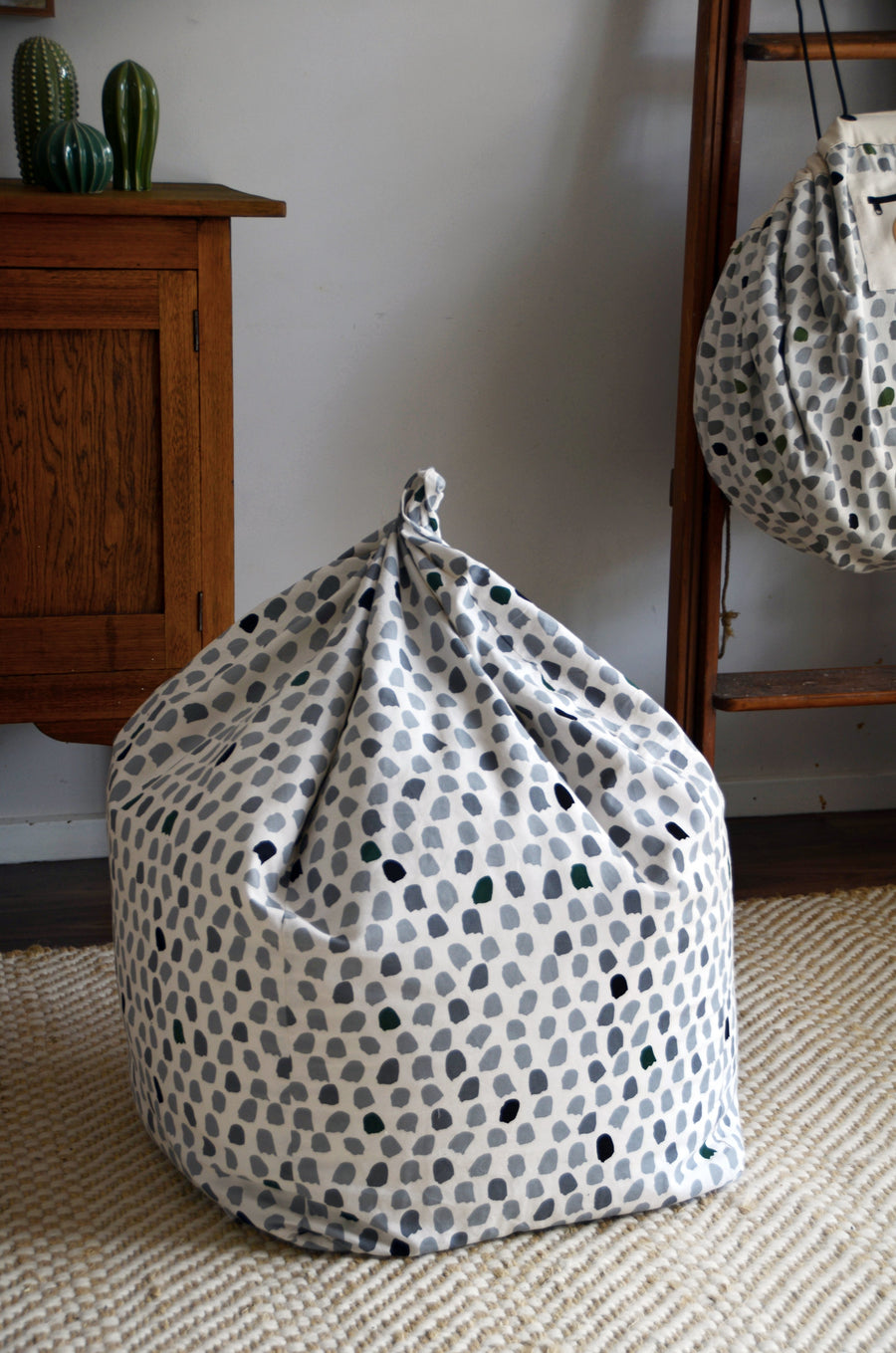 Splotches Bean Bag Cover - Green & Grey