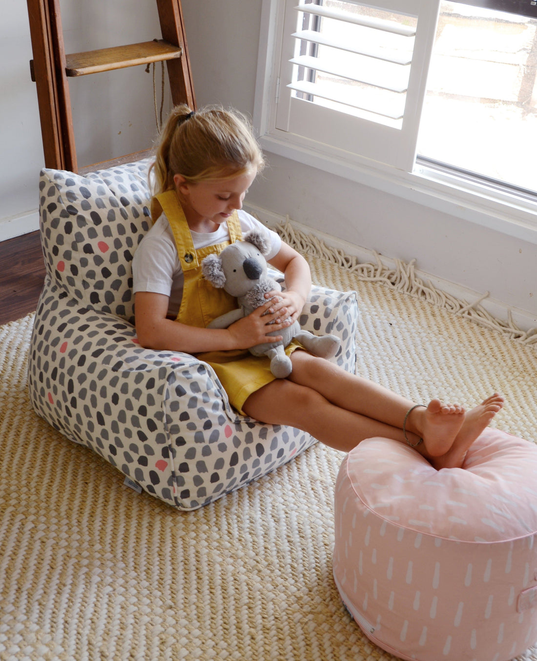 Splotches Bean Chair Cover - Pink & Grey