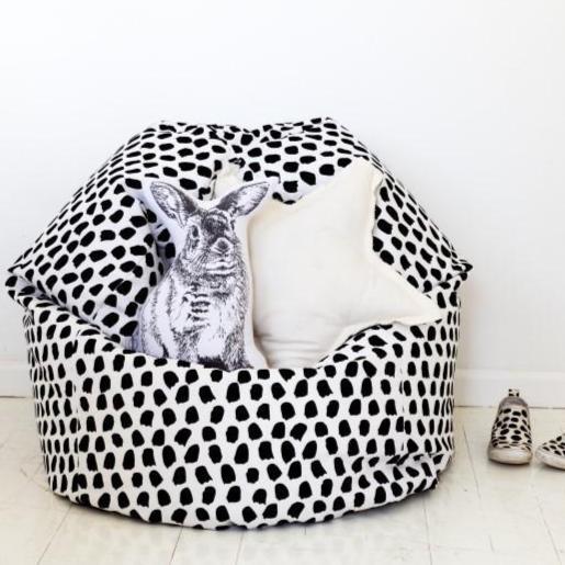Splotches Bean Bag Cover - Black & White