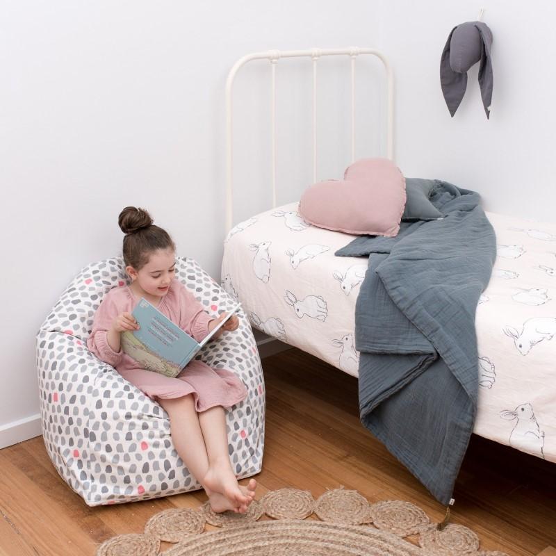 Splotches Bean Bag Cover - Pink & Grey